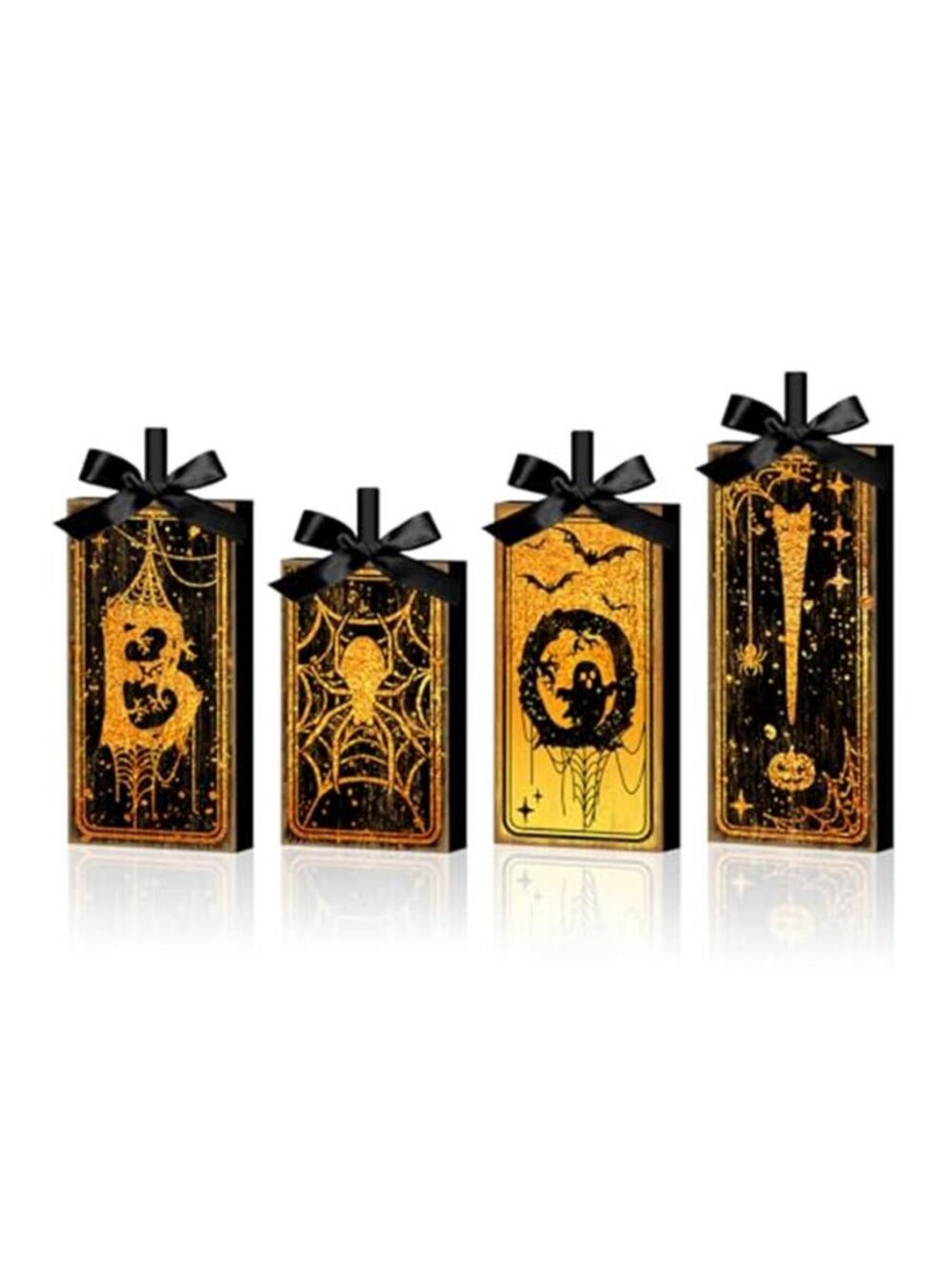 Halloween Ghost Tiered Tray Decor, 4 Pack, Wooden Table Sign